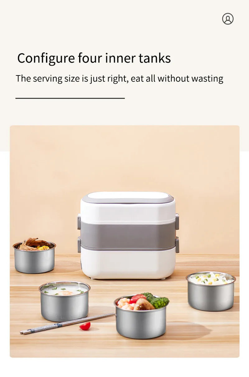 Portable Electric Heating Lunch Box Multi-Functional Reservation Electric Bento Box for Office Workers And Students