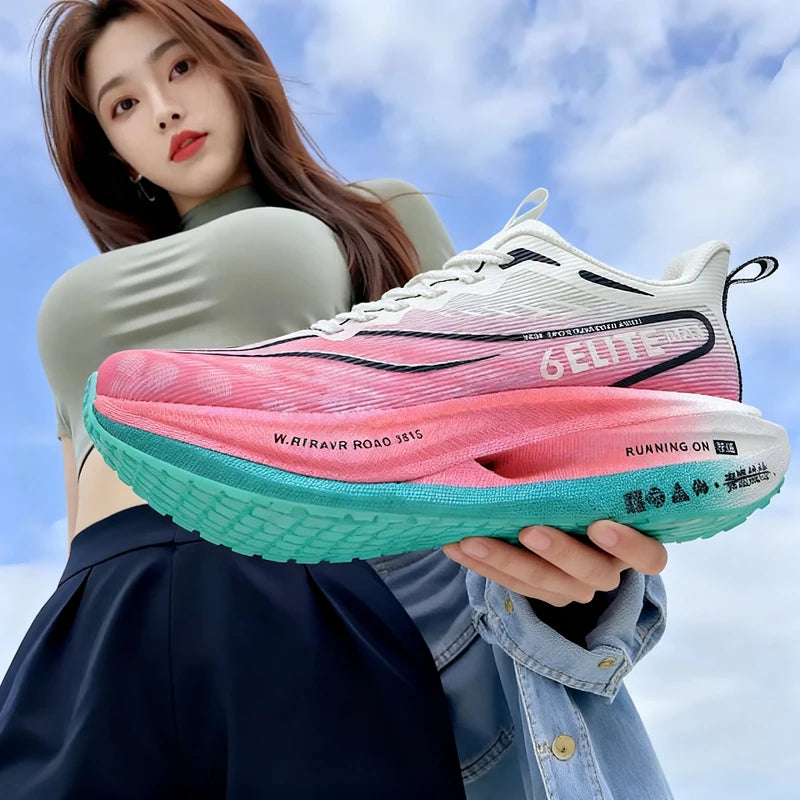 Men Running Shoes Carbon Plate Marathon Speciality Sports Breathable Lightweight Women's Comfortable Nonskid Leisure Sneakers