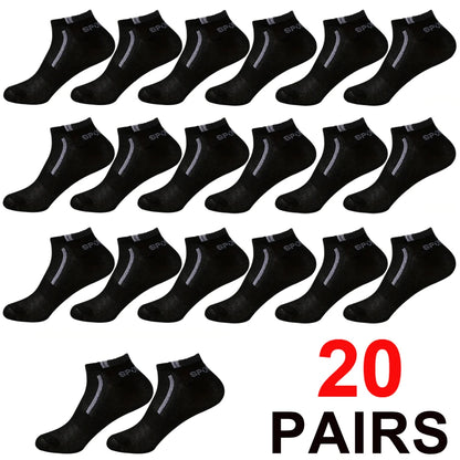 Men's Anti-Slip Boat Socks-5Pair Block Print Ankle Socks for Business & Sports, Breathable Sweat Resistant Anti-odor Comfortable