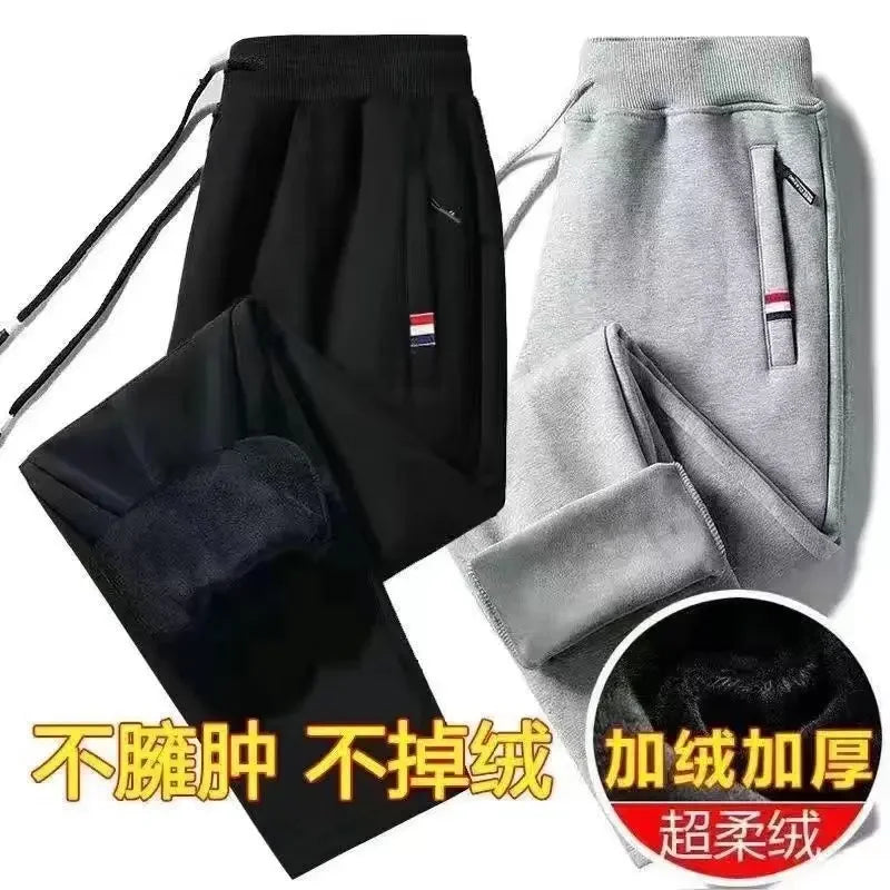 2024 Autumn Winter Plush Thickened Sports Pants for Men  Warm Casual Joggers Pants Loose Leggings for Men Sweatpants