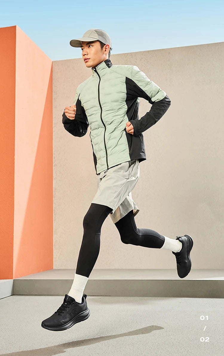 Xtep Running Shoes For Men 2024 Winter Stability Cushioning Lace Up Sports Shoes Keep Warm Jogging Soft Sneakers 876419370035