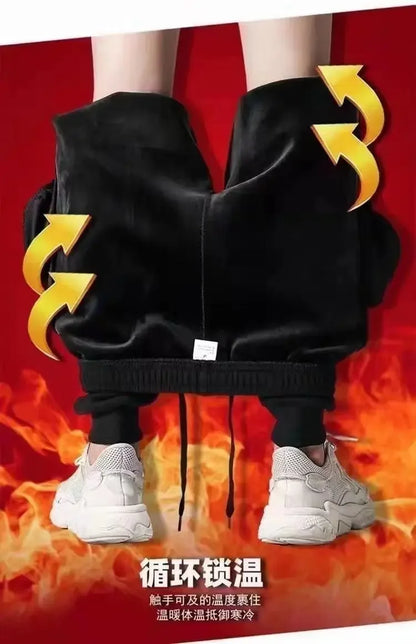 2024 Autumn Winter Plush Thickened Sports Pants for Men  Warm Casual Joggers Pants Loose Leggings for Men Sweatpants