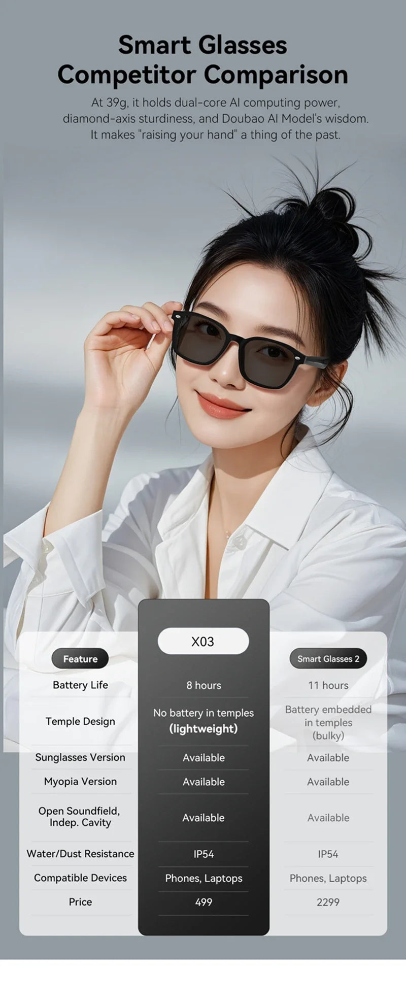 Xiaomi 8K AI Smart Glasses With 100MP Camera Chat GPT Touch Sport Sunglasses Bluetooth Call Video Music Player For Men Women