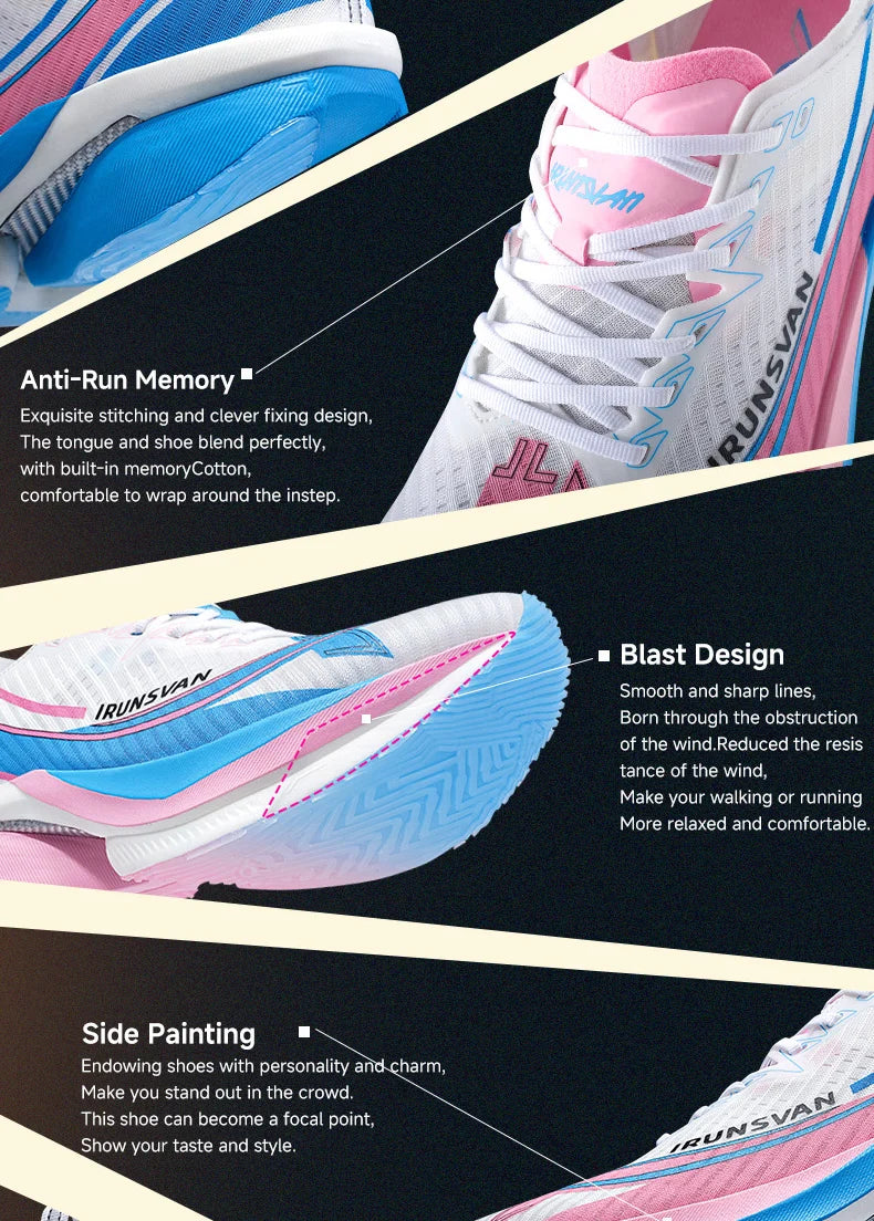 IRUNSVAN  Shadow Wing 2.0 Professional Training Racing Running Lightweight Carbon Plate Men Cushioning Shock