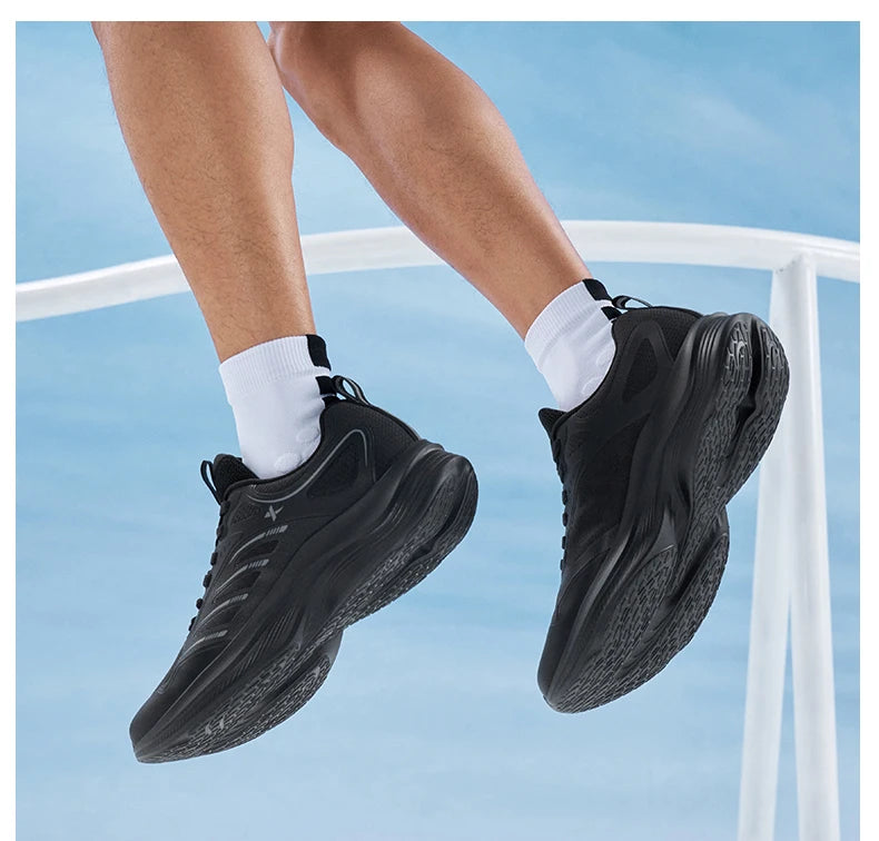 Xtep Running Shoes For Men 2024 Autumn Comfortable Cushioning Lightweight Wear-Resistant Soft Stability Sneakers  876319110085