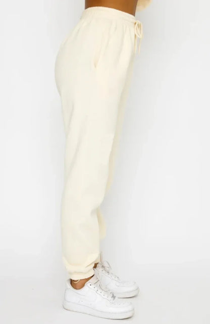 Fashionable Casual Long Sleeve Sweatshirtsuit Women's Clothing Round Neck Pullover Trousers Solid Color Autumn Winter Collection