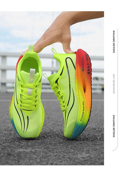 Men Running Shoes Carbon Plate Marathon Speciality Sports Breathable Lightweight Women's Comfortable Nonskid Leisure Sneakers