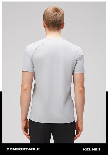 Kelme Men's Sports Tops Quick-drying Fitness Clothes Outdoor Running Breathable Short-sleeved Soccer Basketball T-shirt