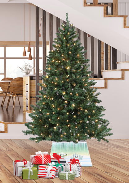 6 Ft Christmas Tree Prelit 200 White Lights. Full Realistic Artificial Fir Green Xmas